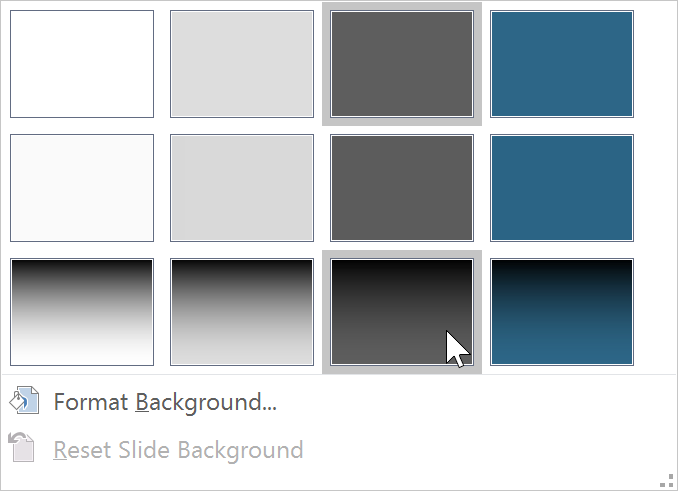 choosing a background style choosing a background style
